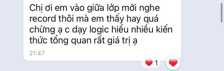 Học viên vào học giữa khoá, nghe lại bản ghi vẫn thấy nội dung logic và giá trị